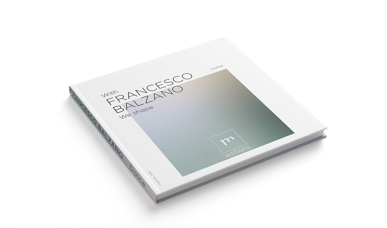 Mockup d'un livre dédié à Francesco Balzano, projet M Edition